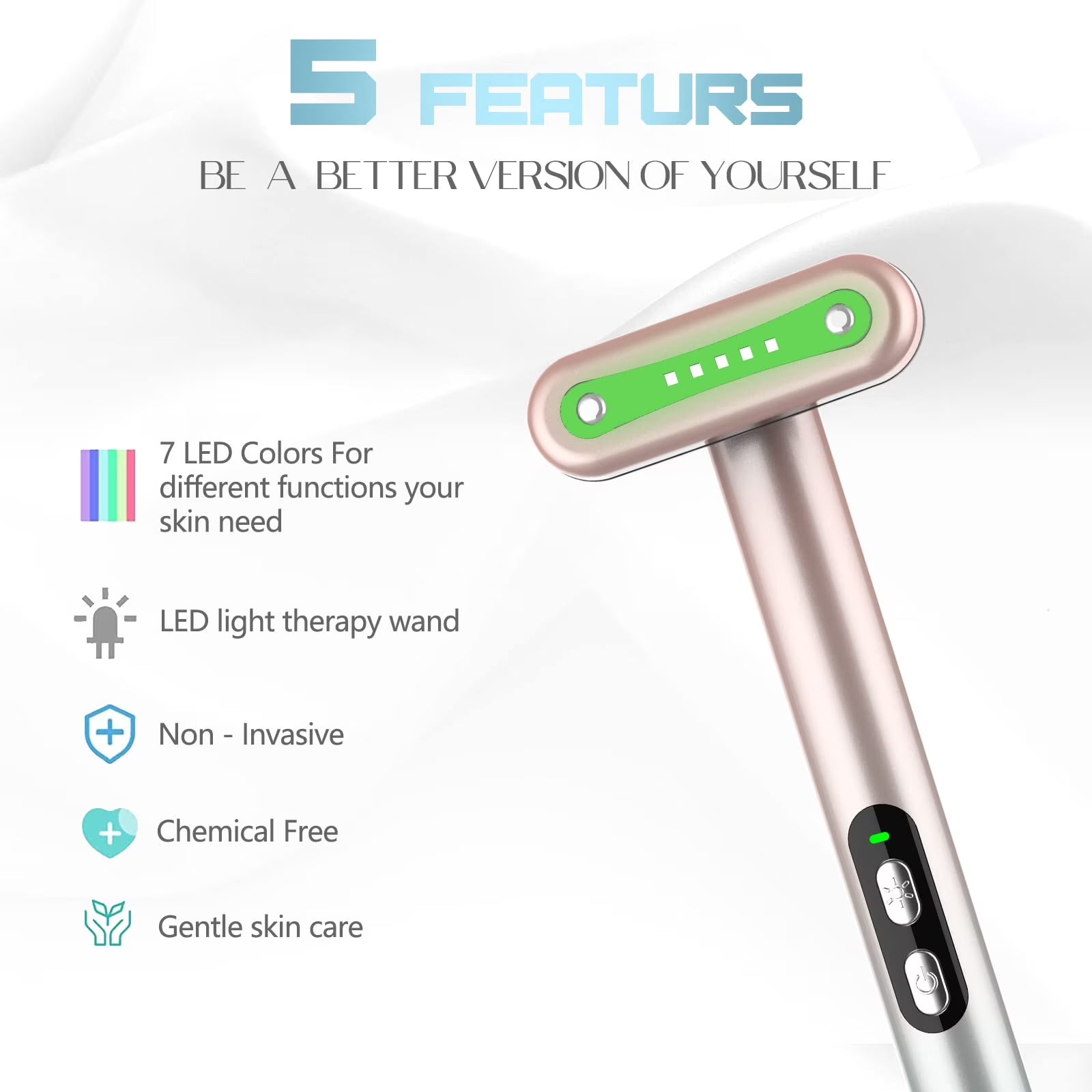 Vibrating Electric Facial & Neck Massager with 90° Rotating Head & Type-C Charging Cable